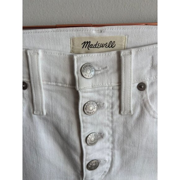 Madewell Womens Button Fly High Rise Fitted Skinny Crop Jeans White Sz 26 - Picture 3 of 10